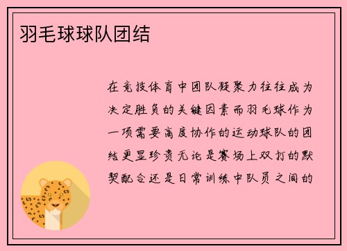 羽毛球球队团结
